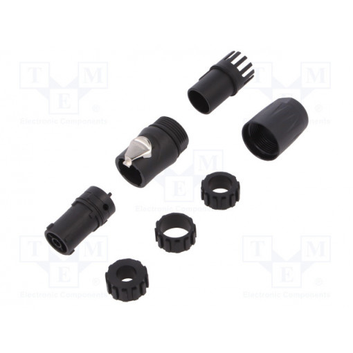 HPT-3-FJ; Plug; AC supply; female; PIN: 3; for cable; 16A; 250V; thermoplastic; AMPHENOL