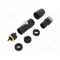 HPT-3-MJ; Plug; AC supply; male; PIN: 3; for cable; 16A; 250V; thermoplastic; AMPHENOL