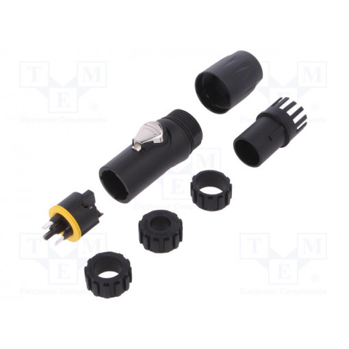 HPT-3-MJ; Plug; AC supply; male; PIN: 3; for cable; 16A; 250V; thermoplastic; AMPHENOL