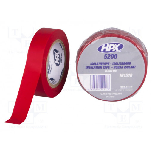 IR1510; Tape: electrical insulating; W: 15mm; L: 10m; Thk: 0.15mm; red; 241%; HPX