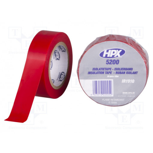 IR1910; Tape: electrical insulating; W: 19mm; L: 10m; Thk: 0.15mm; red; 241%; HPX