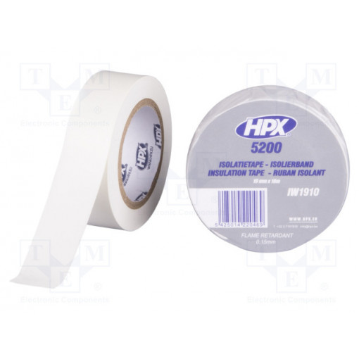 IW1910; Tape: electrical insulating; W: 19mm; L: 10m; Thk: 0.15mm; white; HPX