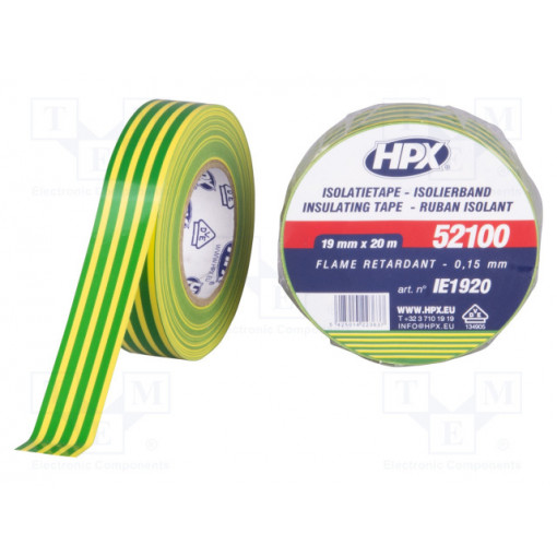 IE1920; Tape: electrical insulating; W: 19mm; L: 20m; Thk: 0.15mm; rubber; HPX