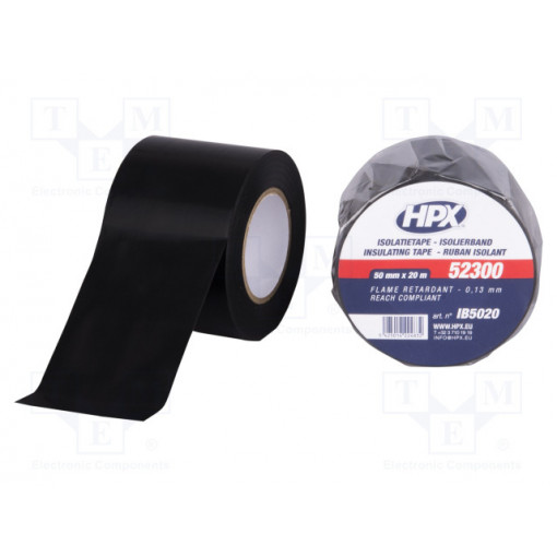 IB5020; Tape: electrical insulating; W: 50mm; L: 20m; Thk: 0.12mm; black; HPX