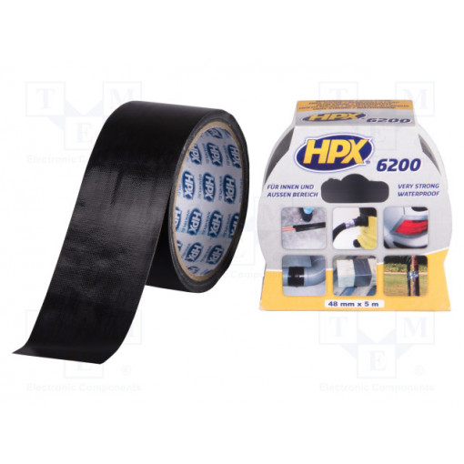 CS5005; Tape: duct; W: 48mm; L: 5m; Thk: 0.3mm; black; natural rubber; HPX CS5005; Tape: duct; W: 48mm; L: 5m; Thk: 0.3mm; black; natural rubber; HPX