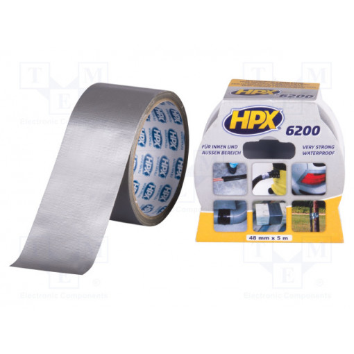 CB5005; Tape: duct; W: 48mm; L: 5m; Thk: 0.3mm; silver; natural rubber; HPX CB5005; Tape: duct; W: 48mm; L: 5m; Thk: 0.3mm; silver; natural rubber; HPX