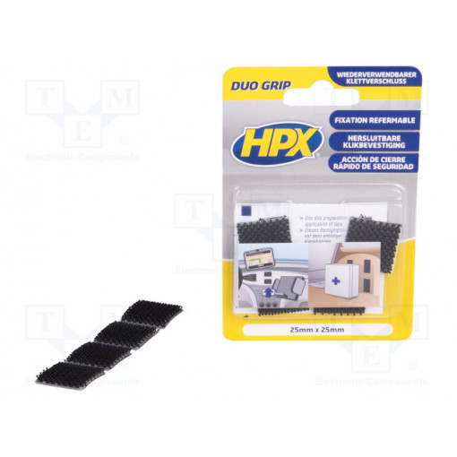 DG1000; Tape: fixing; W: 25mm; L: 0.025m; double-sided; black; HPX