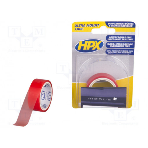 ZC10; Tape: fixing; W: 19mm; L: 1.5m; Thk: 0.2mm; double-sided; transparent; HPX