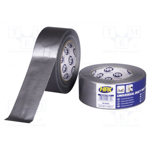 DC5050; Tape: duct; W: 48mm; L: 50m; Thk: 0.17mm; silver; synthetic rubber; HPX