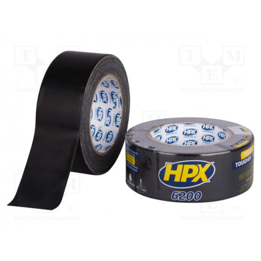 CB5025; Tape: duct; W: 48mm; L: 25m; Thk: 0.3mm; black; natural rubber; 12%; HPX CB5025; Tape: duct; W: 48mm; L: 25m; Thk: 0.3mm; black; natural rubber; 12%; HPX