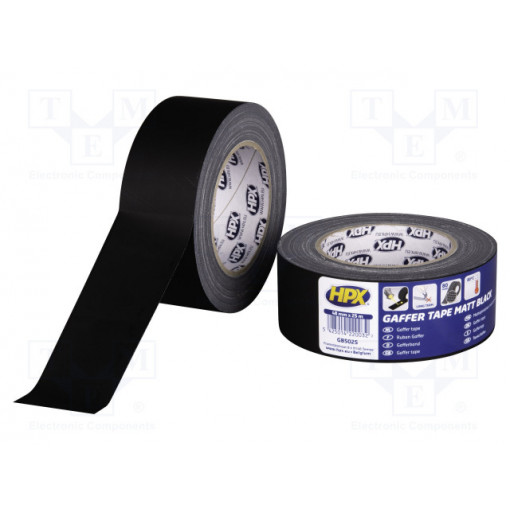 GB5025; Tape: duct; W: 48mm; L: 50m; Thk: 0.31mm; black; natural rubber; 12%; HPX
