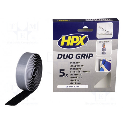 DG2505; Tape: fixing; W: 25mm; L: 2m; Thk: 3.1mm; synthetic rubber; black; HPX