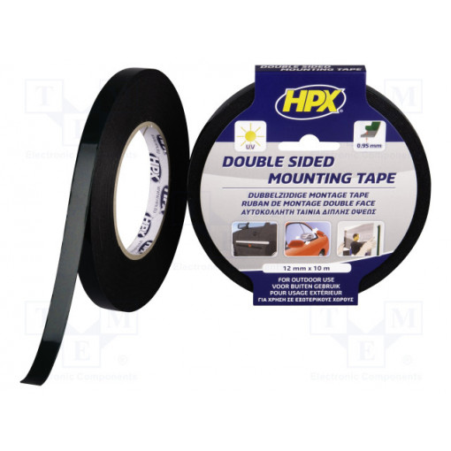 DM1210; Tape: fixing; W: 12mm; L: 10m; Thk: 0.95mm; double-sided; acrylic; HPX