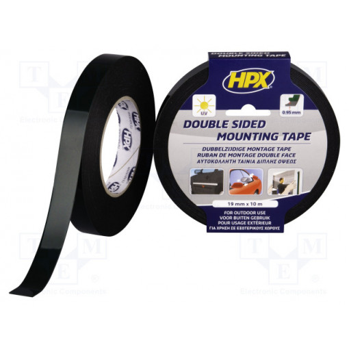 DM1910; Tape: fixing; W: 19mm; L: 10m; Thk: 0.95mm; double-sided; acrylic; HPX