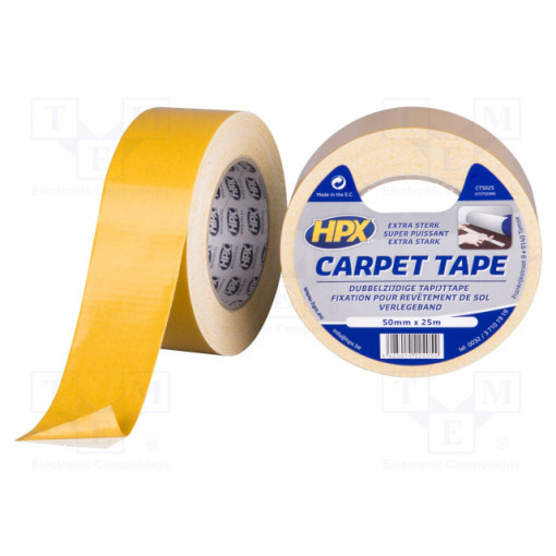 CT5025; Tape: fixing; W: 50mm; L: 25m; Thk: 0.25mm; double-sided; white; HPX