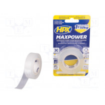 HT1902; Tape: fixing; W: 19mm; L: 2m; Thk: 1mm; double-sided; acrylic; HPX