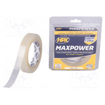 HT1905; Tape: fixing; W: 19mm; L: 5m; Thk: 1mm; double-sided; acrylic; HPX