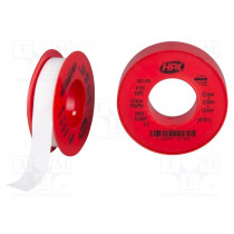 PT1212; Tape: sealing; W: 12mm; L: 12m; white; PTFE; Application: sealing; HPX