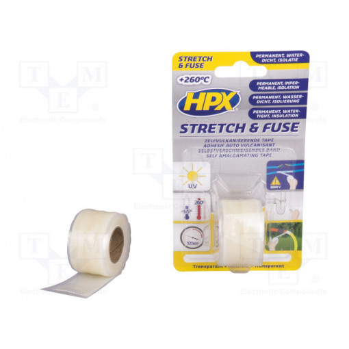 SI2580; Tape: sealing; W: 25mm; L: 1.8m; Thk: 0.5mm; transparent; silicone; HPX