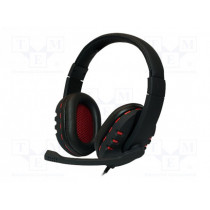 HS0033; Headphones with microphone; black,red; USB; 20÷20000Hz; 32Ω; 2.2m; LOGILINK