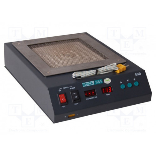 854ESD; Preheater; 130x130mm; 400W; 230VAC; 50÷350°C; Plug: EU; ESD; QUICK 854ESD; Preheater; 130x130mm; 400W; 230VAC; 50÷350°C; Plug: EU; ESD; QUICK
