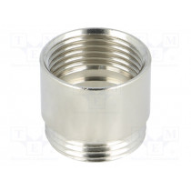 1.039.1320.01; Reduction of threads for glands; Int.thread: M20; brass; nickel; HUMMEL 1.039.1320.01; Reduction of threads for glands; Int.thread: M20; brass; nickel; HUMMEL
