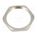 1.161.2100.01; Nut; PG21; brass; nickel; Thk: 3.5mm; Spanner: 32mm; Thread: PG; HUMMEL