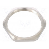 1.161.4000.50; Nut; M40; brass; nickel; Thk: 4.5mm; Spanner: 45mm; Thread: metric; HUMMEL 1.161.4000.50; Nut; M40; brass; nickel; Thk: 4.5mm; Spanner: 45mm; Thread: metric; HUMMEL
