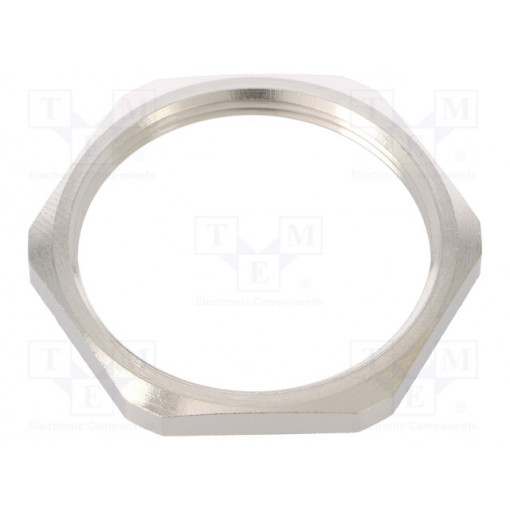 1.161.4000.50; Nut; M40; brass; nickel; Thk: 4.5mm; Spanner: 45mm; Thread: metric; HUMMEL 1.161.4000.50; Nut; M40; brass; nickel; Thk: 4.5mm; Spanner: 45mm; Thread: metric; HUMMEL