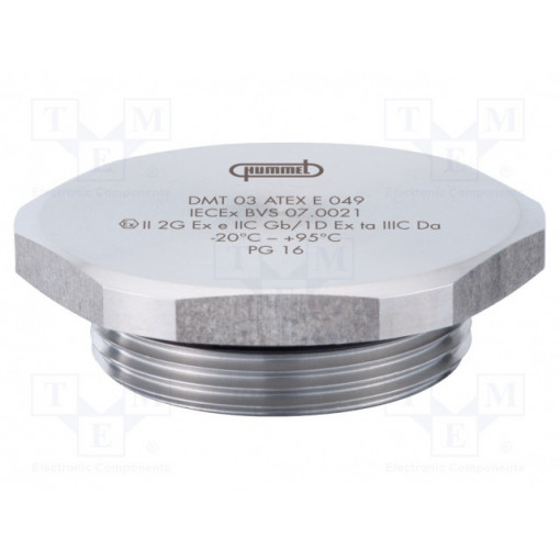 1.192.1600.01; Stopper; PG16; IP68; Mat: stainless steel; Conform to: ATEX Ex; HUMMEL