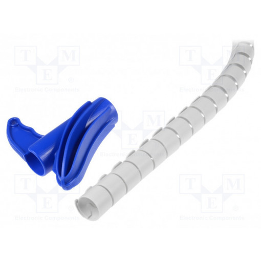 161-64202; Spiral wrapping; 16mm; polypropylene; light grey; UL94HB; HELLERMANNTYTON