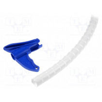 161-64215; Spiral wrapping; ØBundle : 16mm; polypropylene; white; L: 2m; HELLERMANNTYTON