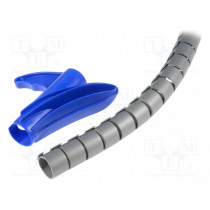 161-64406; Spiral wrapping; ØBundle : 25mm; polypropylene; silver; L: 2m; HELLERMANNTYTON