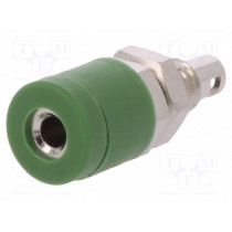 IBU 2011 NI/GN; Socket; 2mm banana; 10A; 33VAC; 70VDC; green; insulated; -40÷110°C; SCHÜTZINGER