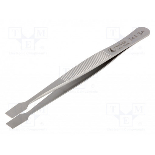 34A.SA; Tweezers; 120mm; Blades: straight; Blade tip shape: flat; IDEAL-TEK