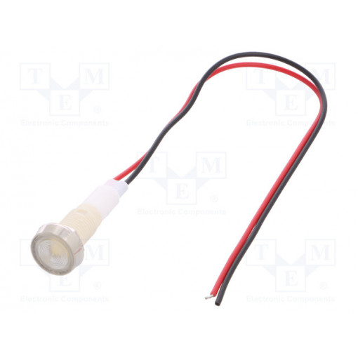 IND10P-110W-W; Indicator: LED; flat; 110VDC; 110VAC; Cutout: Ø10mm; 200mm leads; NINIGI