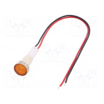 IND10P-110Y-W; Indicator: LED; flat; 110VDC; 110VAC; Cutout: Ø10mm; 200mm leads; NINIGI