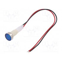 IND10P-230B-W; Indicator: LED; flat; 230VDC; 230VAC; Cutout: Ø10mm; 200mm leads; NINIGI