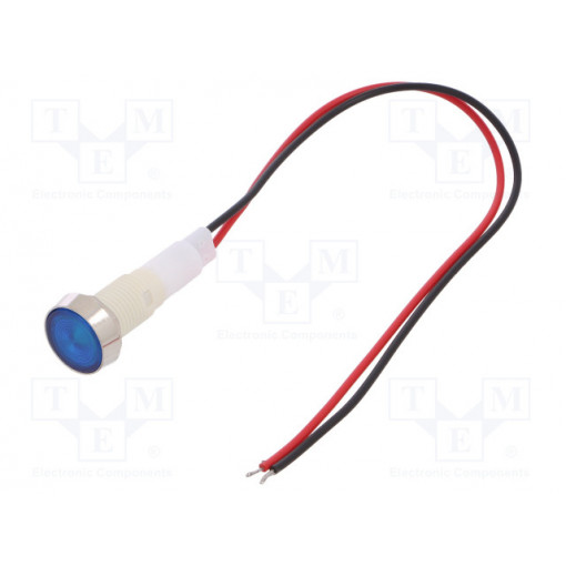 IND10P-230B-W; Indicator: LED; flat; 230VDC; 230VAC; Cutout: Ø10mm; 200mm leads; NINIGI