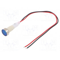 IND10P-24B-W; Indicator: LED; flat; 24VDC; 24VAC; Cutout: Ø10mm; 200mm leads; NINIGI