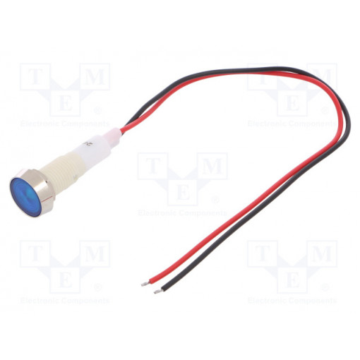 IND10P-24B-W; Indicator: LED; flat; 24VDC; 24VAC; Cutout: Ø10mm; 200mm leads; NINIGI