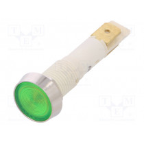 IND10P-24G-C; Indicator: LED; flat; 24VDC; 24VAC; Cutout: Ø10mm; plastic; NINIGI