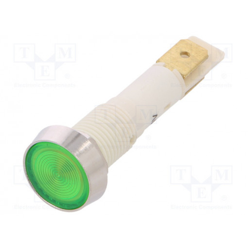 IND10P-24G-C; Indicator: LED; flat; 24VDC; 24VAC; Cutout: Ø10mm; plastic; NINIGI