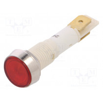 IND10P-24R-C; Indicator: LED; flat; 24VDC; 24VAC; Cutout: Ø10mm; plastic; NINIGI