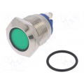IND19-12G-S; Indicator: LED; flat; 12VDC; 12VAC; Cutout: Ø19mm; screw; brass; NINIGI