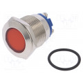 IND19-24R-S; Indicator: LED; flat; 24VDC; 24VAC; Cutout: Ø19mm; screw; brass; NINIGI