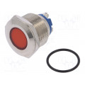IND22-12R-S; Indicator: LED; flat; 12VDC; 12VAC; Cutout: Ø22mm; screw; brass; NINIGI