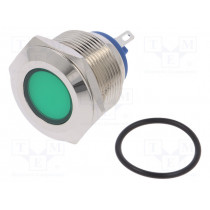 IND22-24G-C; Indicator: LED; flat; 24VDC; 24VAC; Cutout: Ø22mm; brass; NINIGI