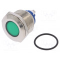 IND22-24G-S; Indicator: LED; flat; 24VDC; 24VAC; Cutout: Ø22mm; screw; brass; NINIGI