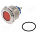 IND22-24R-S; Indicator: LED; flat; 24VDC; 24VAC; Cutout: Ø22mm; screw; brass; NINIGI